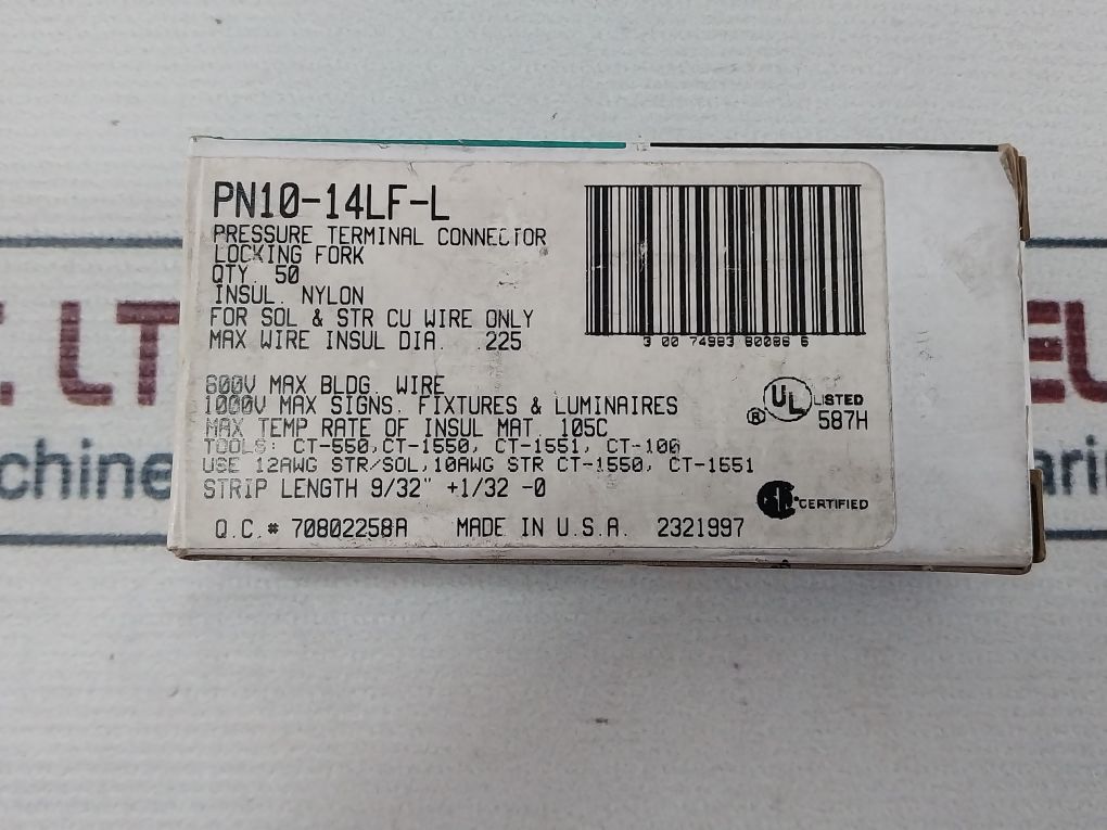 Panduit Pn1014lfl Locking Fork Terminal Aeliya Marine