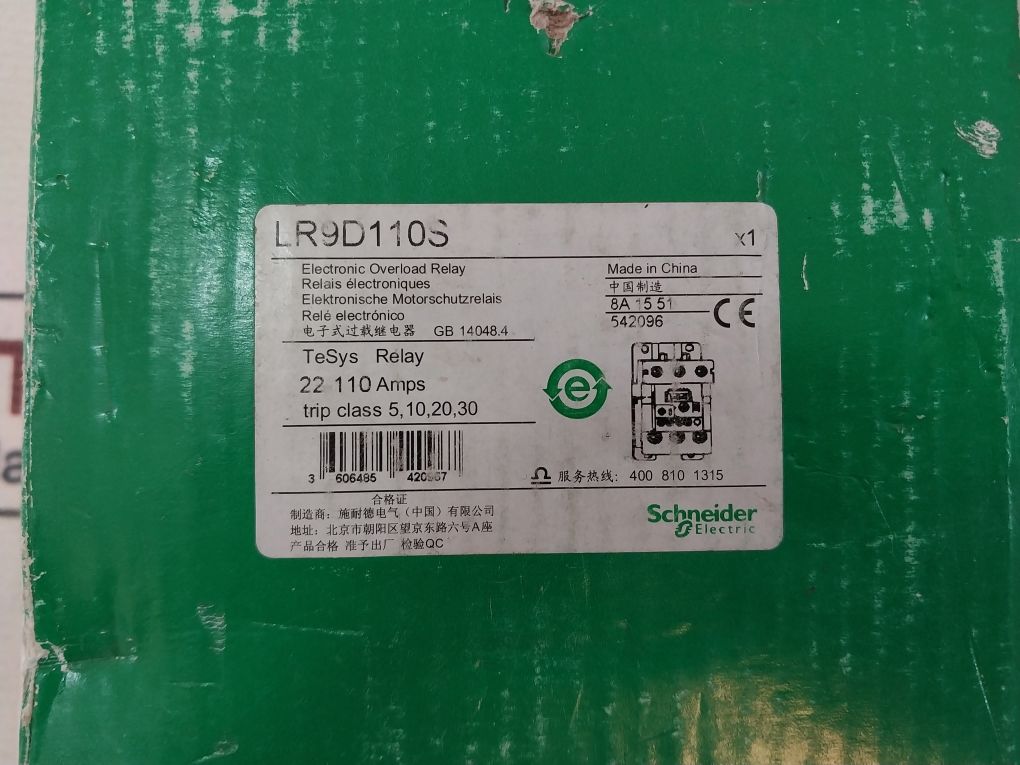 Schneider Electric Lr9d110s Electronic Thermal Overload Relay - Aeliya ...