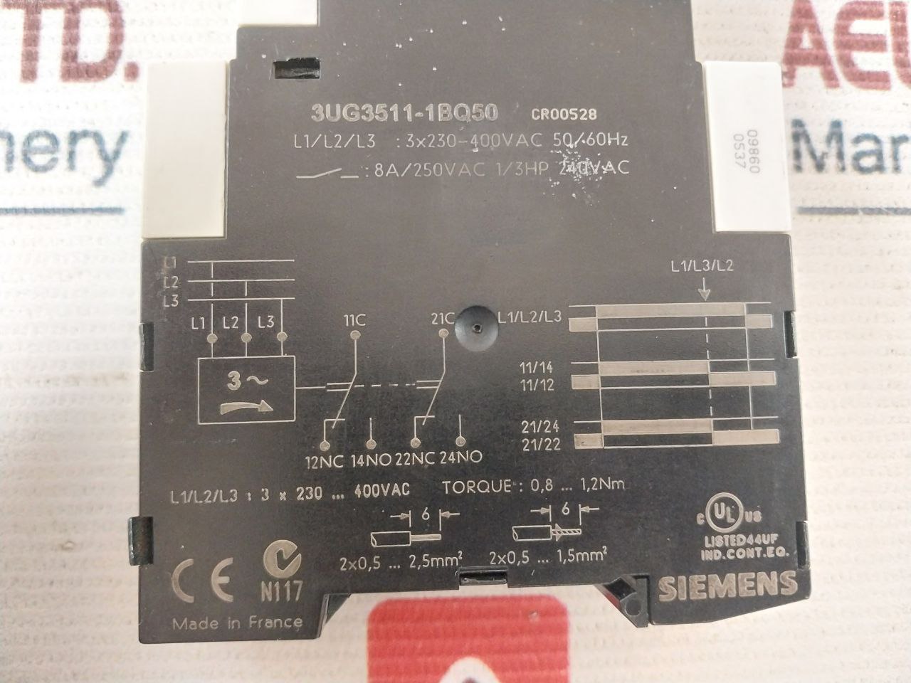 Siemens Simirel 3ug3511-1bq50 3 Phase Sequence Relay - Image 10