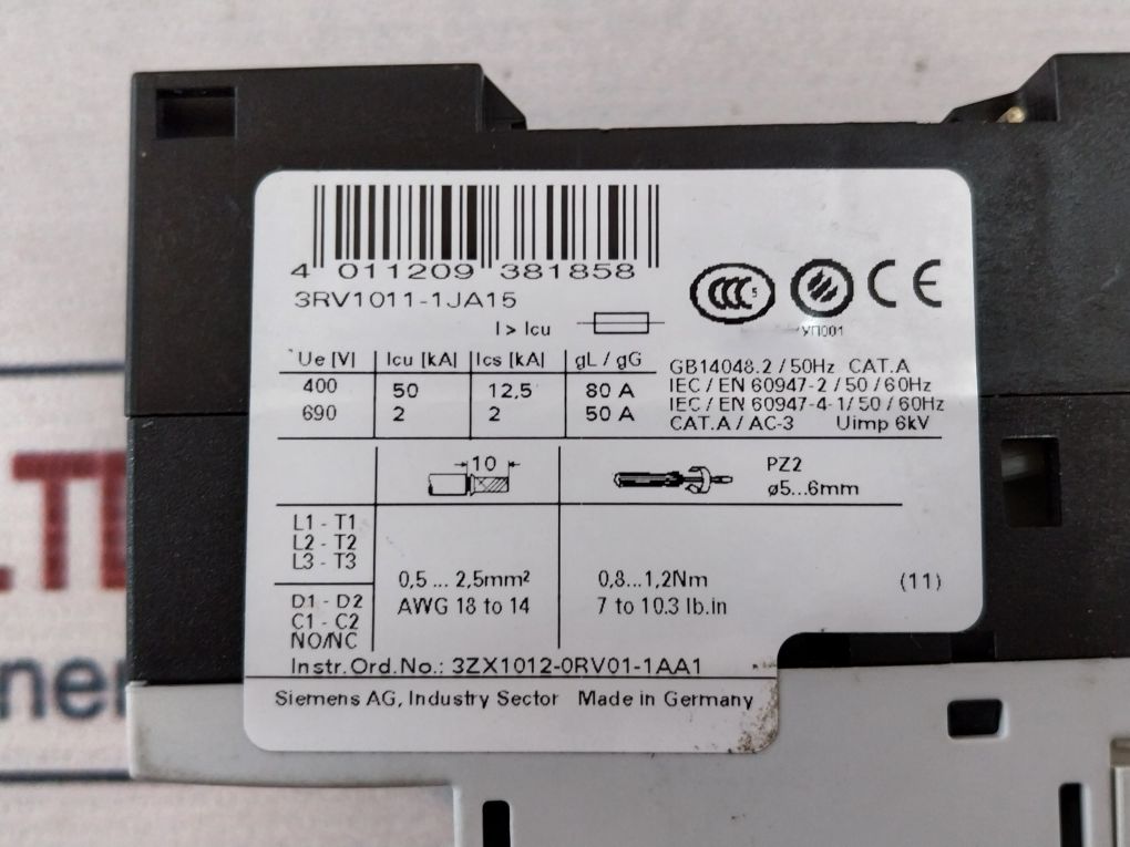 Siemens Sirius 3rv1011-1ja15 Citcuit Breaker - Image 10