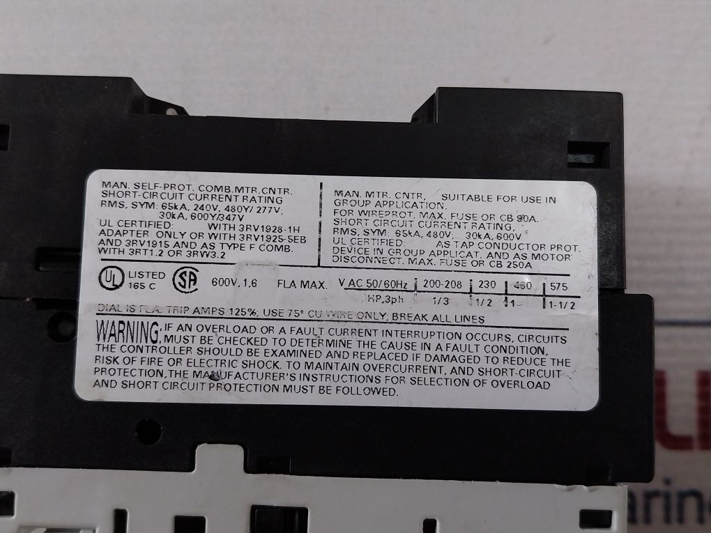 Siemens Sirius 3rv1021-1aa10 Circuit Breaker - Image 10