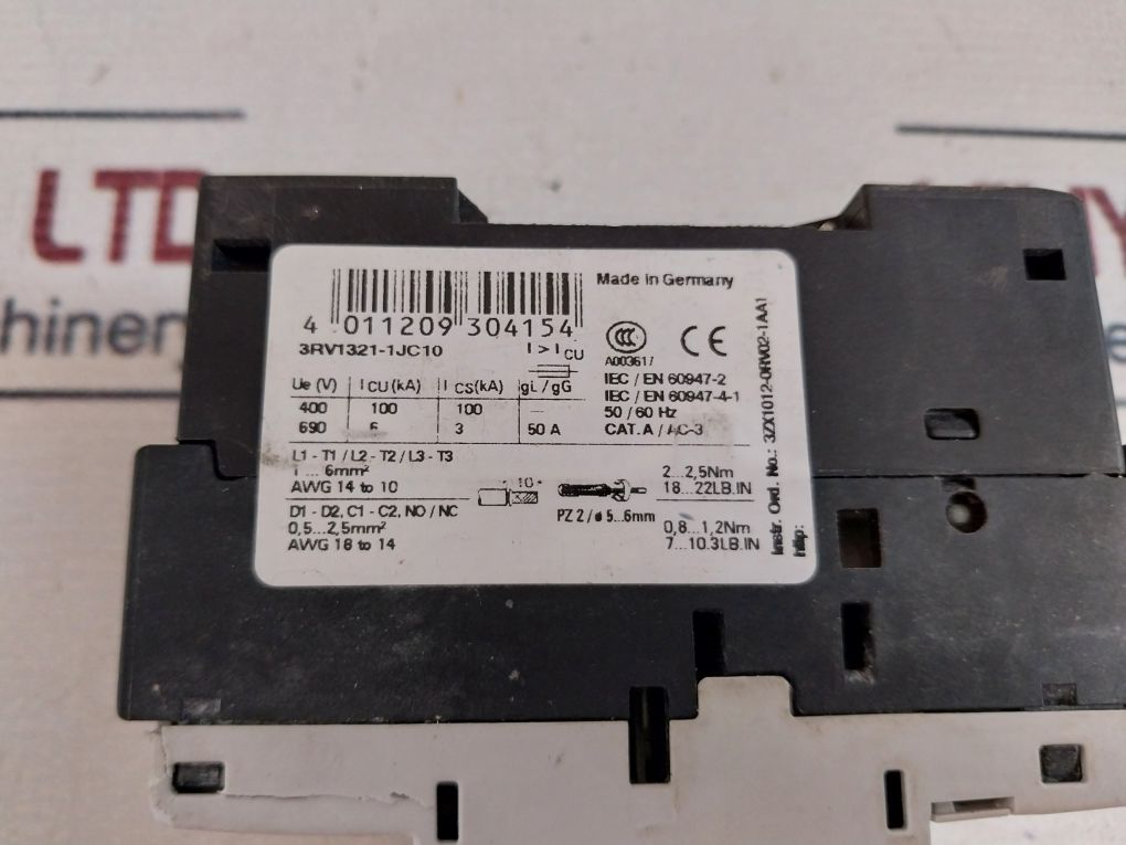 Siemens Sirius 3rv1321-1jc10 Circuit Breaker - Image 10