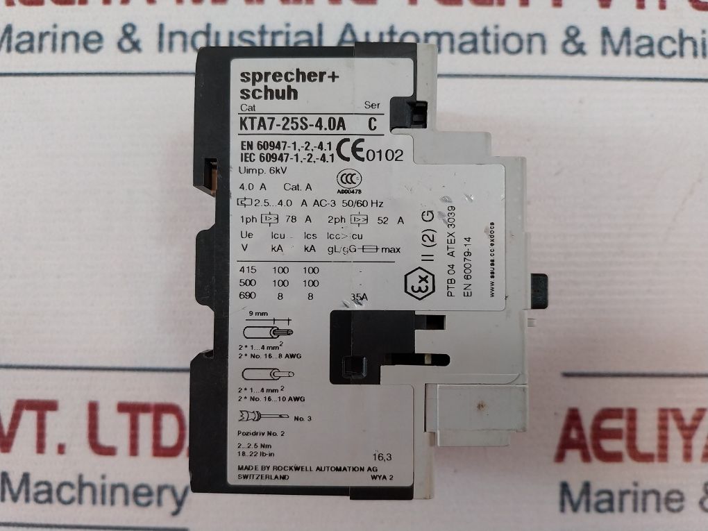 Sprecher+schuh Rockwell Automation Kta7-25s-4.0a Motor Controller ...