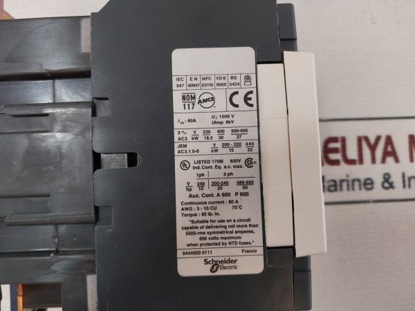 Telemecanique/Square D Lc1 D65p7 3-pole Contactor - Image 13