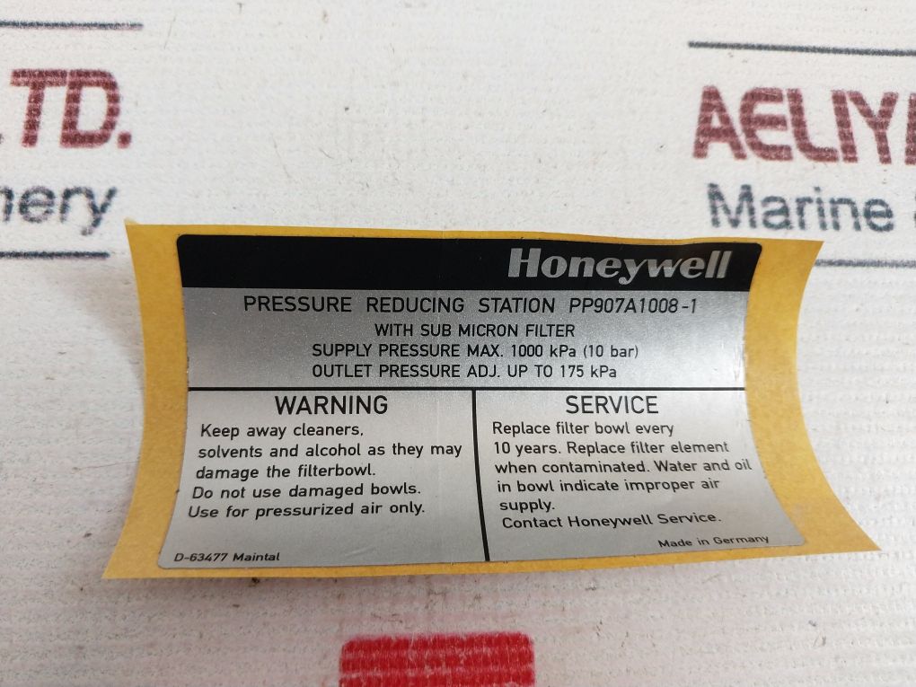 Honeywell Pp907a1008-1 Pressure Reducing Station With Sub Micron Filter Set - Image 12