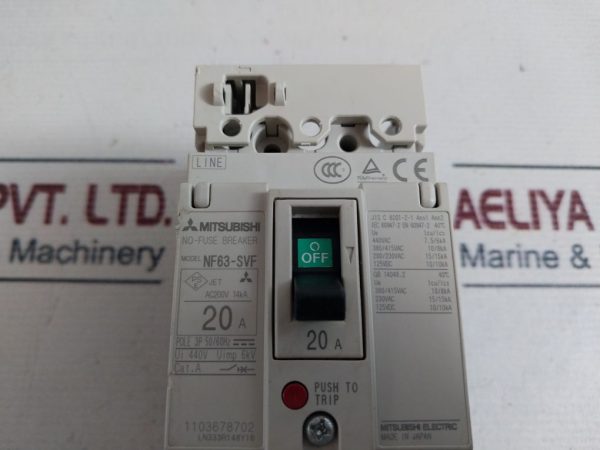 Mitsubishi Electric Nf63-svf Molded Case Circuit Breaker - Aeliya Marine