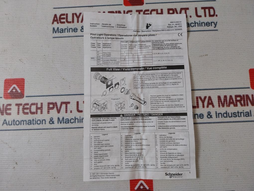 Schneider Electric 9001kp40y9 Domed Harmony Yellow Pilot Light - Image 9