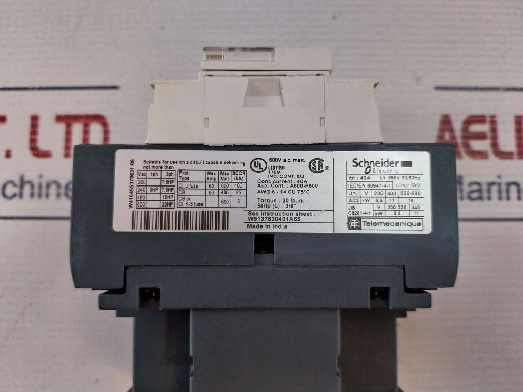 Schneider Electric Telemecanique Lc1d25 Contactor 40a - Aeliya Marine