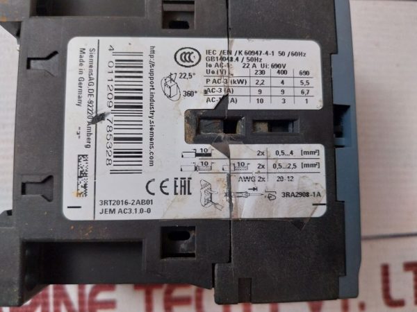 Siemens Sirius 3rt2016-2ab01 Contactor 24v 50/60hz - Image 8