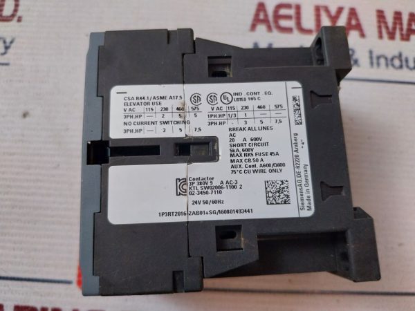 Siemens Sirius 3rt2016-2ab01 Contactor 24v 50/60hz - Image 7