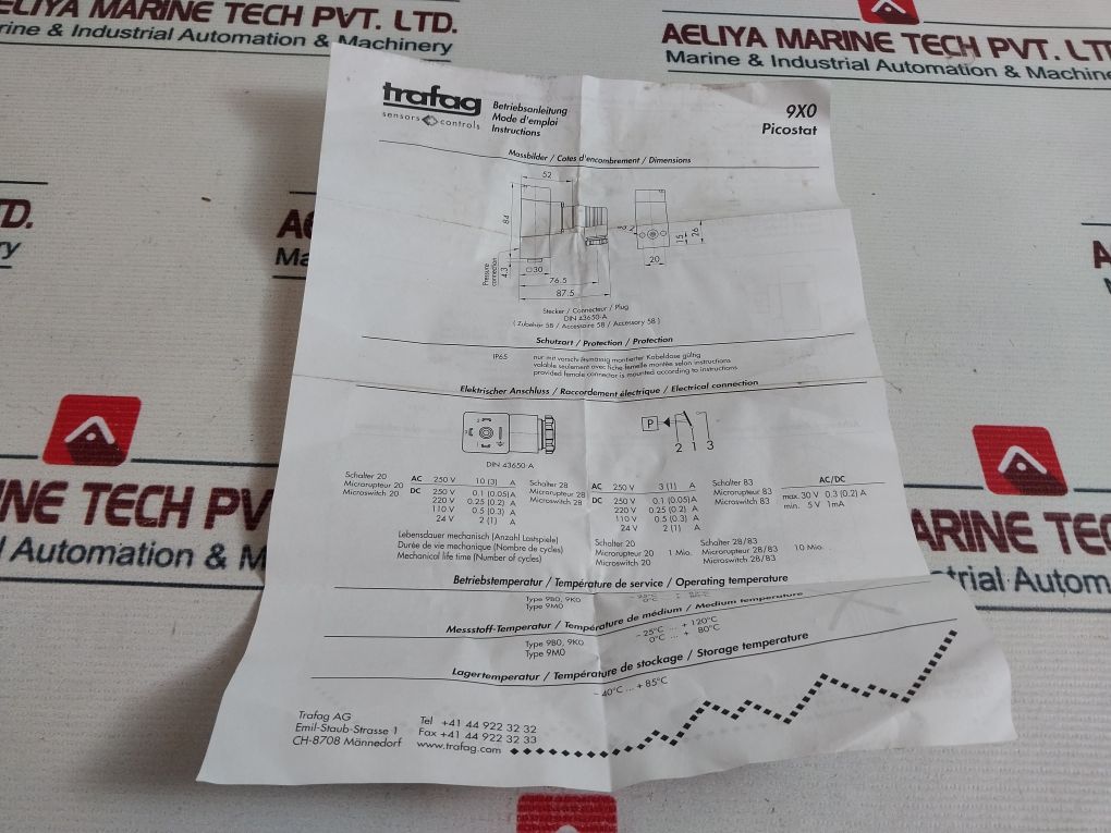 Trafag Hirschmann 9b0.2077 Pressure Switch Ip65 - Image 13