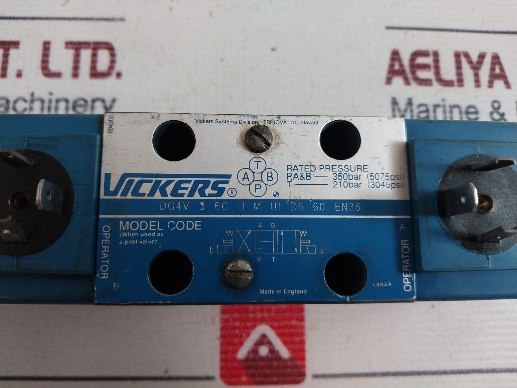 Vickers Dg4v 3 6c H M U1 D6 60 En38 Directional Control Valve - Aeliya ...