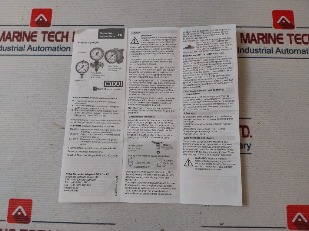Wika En 837-1 pressure Gauge 0-25 Bar - Image 11