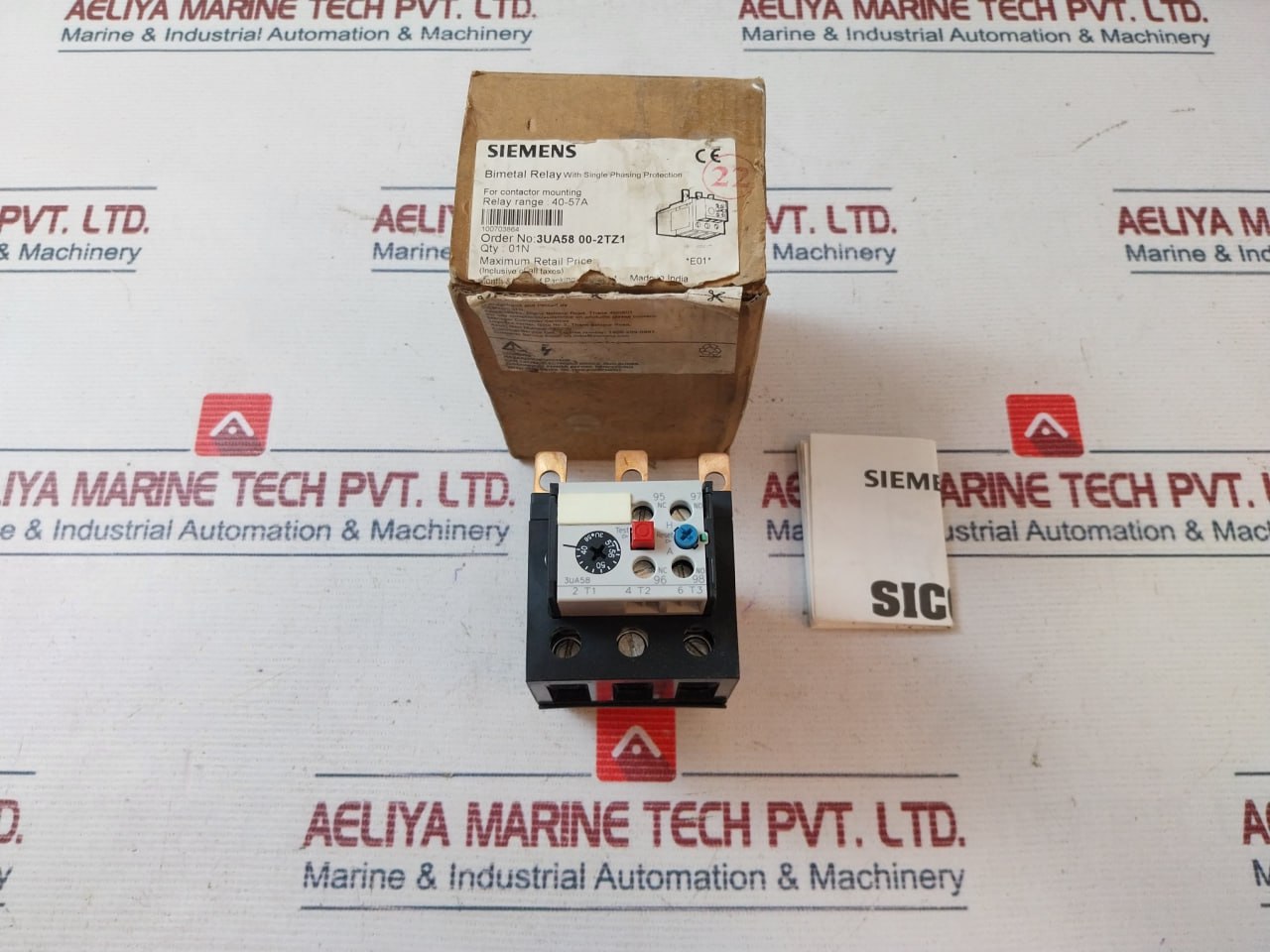 Siemens 3ua58 00-2tz1 Thermal Overload Relay Ip00