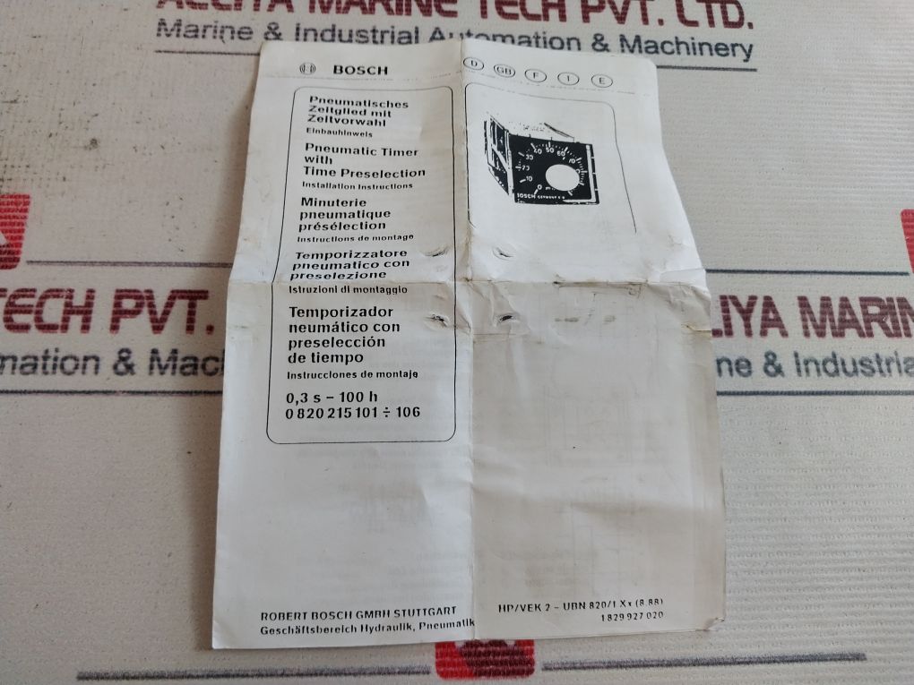 Bosch 0 820 215 102 Pneumatic Timer With Time Preselection 0-100 S - Image 10