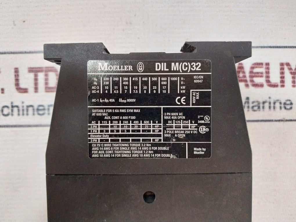 Moeller Dil M 32-10 3 Pole Contactor 600 Vac - Image 10