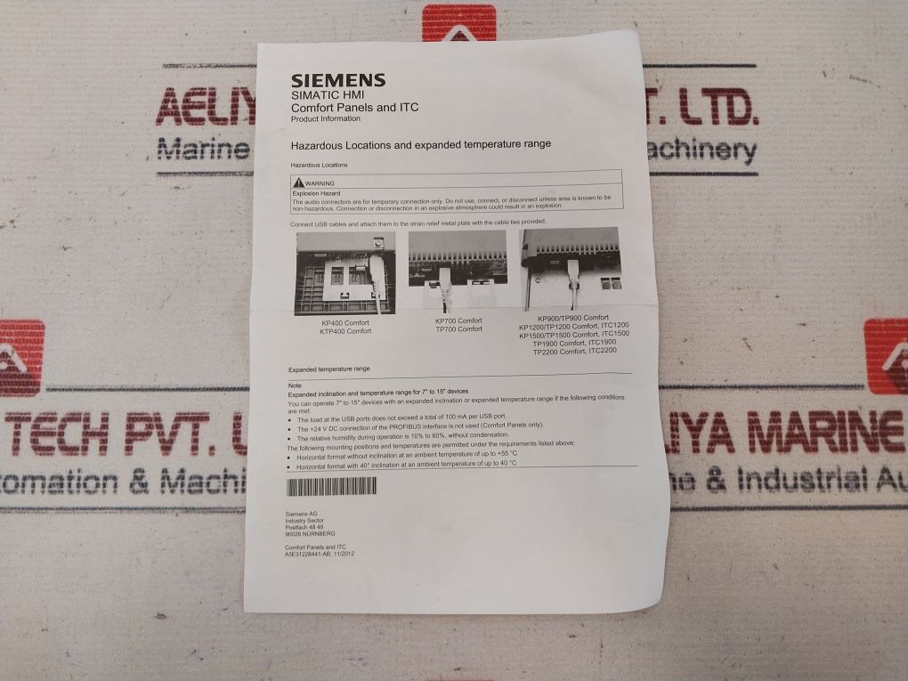 Siemens 1p 6av2 124-0gc01-0ax0 Simatic Hmi Comfort Panel - Image 13