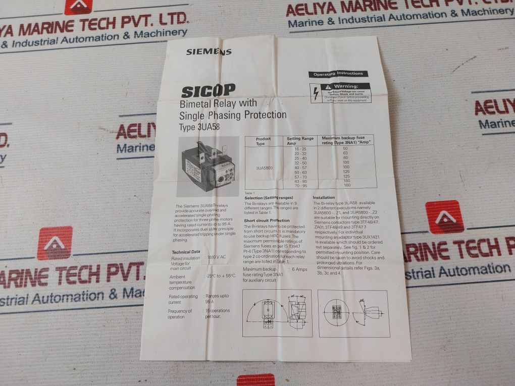 Siemens 3ua58 00-2tz1 Thermal Overload Relay 690v - Image 11