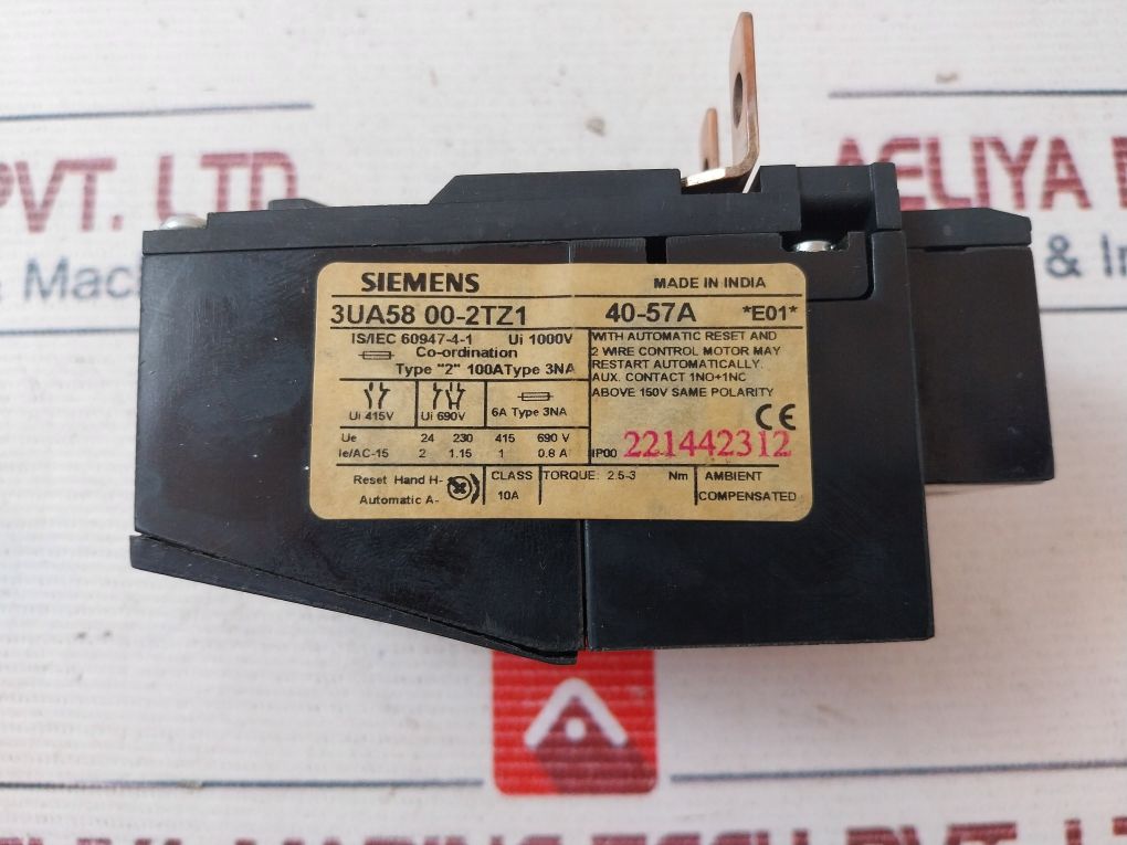 Siemens 3ua58 00-2tz1 Thermal Overload Relay 690v - Image 10