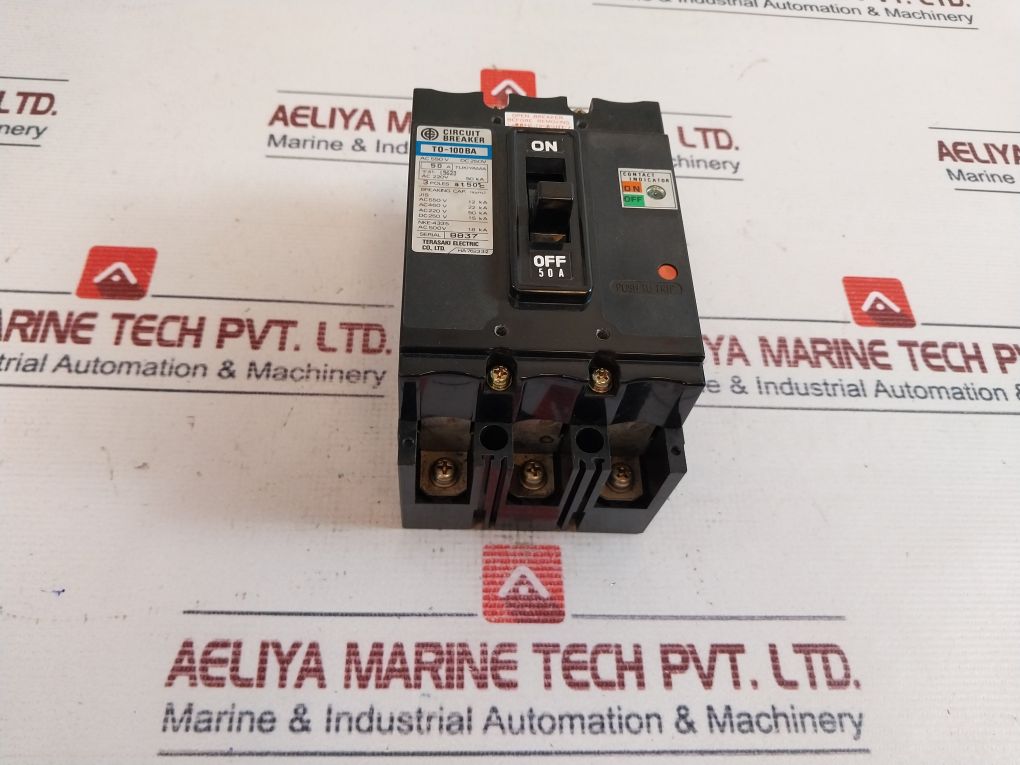 Terasaki T0-100ba 3 Pole No-fuse Circuit Breaker 50a - Image 3