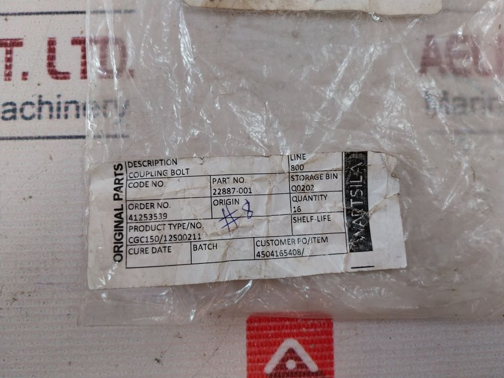 Wartsila 22887-001 Coupling Bolt - Image 9