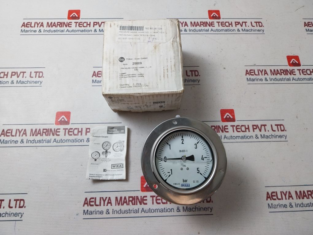 Wika En 837-1 Pressure Gauge -1 To 5 Bar
