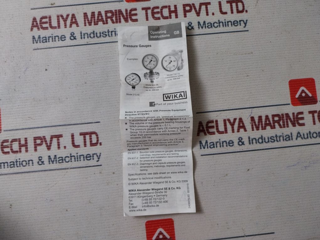 Wika En 837-1 Pressure Gauge -1 To 5 Bar - Image 14