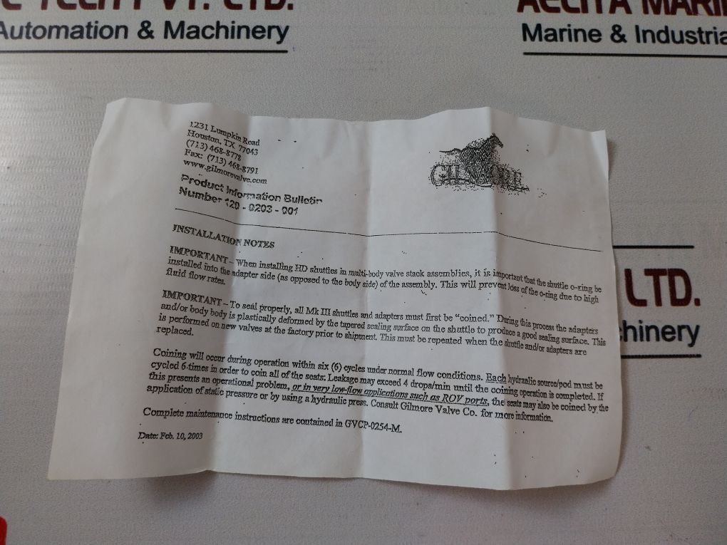 Gilmore Valve Cameron 27027 Rk Shuttle Valve Repair Kit - Image 19