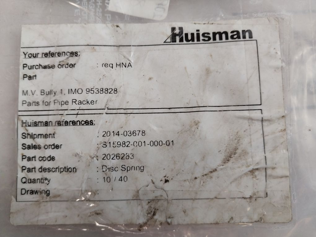 Huisman 2026263 Disc Spring - Image 7