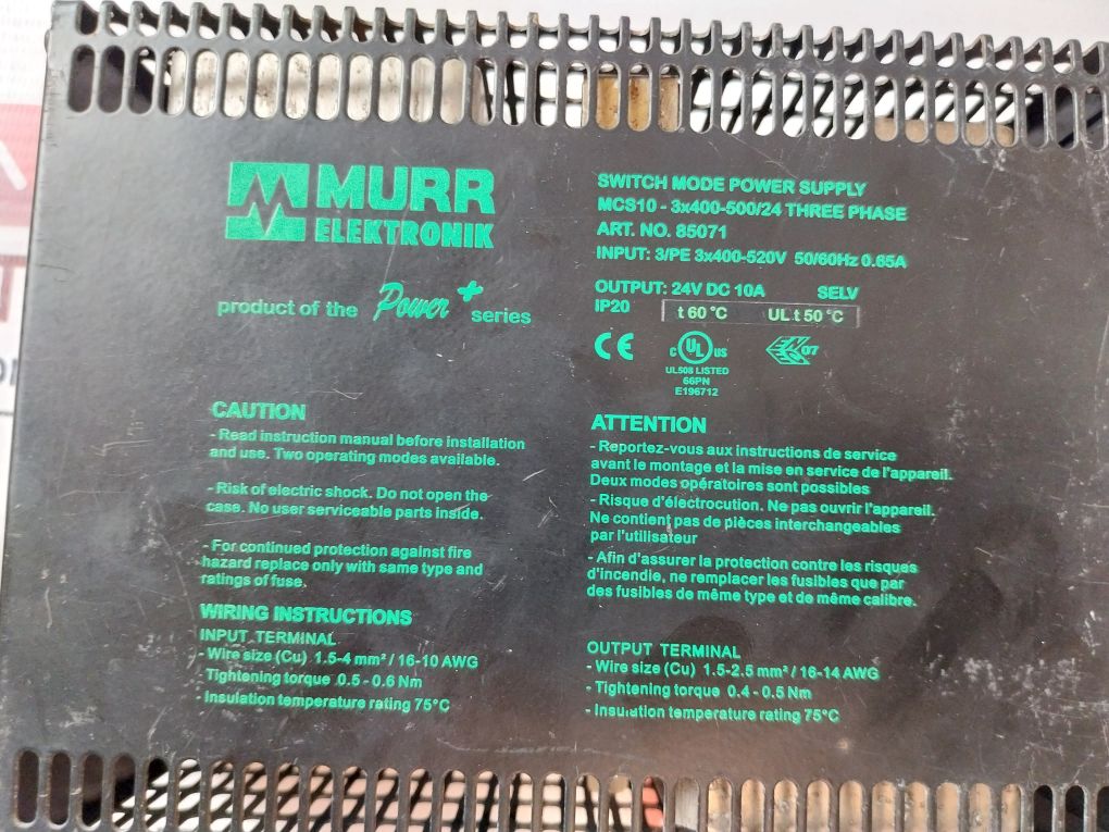 Murr Elektronik 85071 Switch Mode Power Supply Ip20 - Image 9