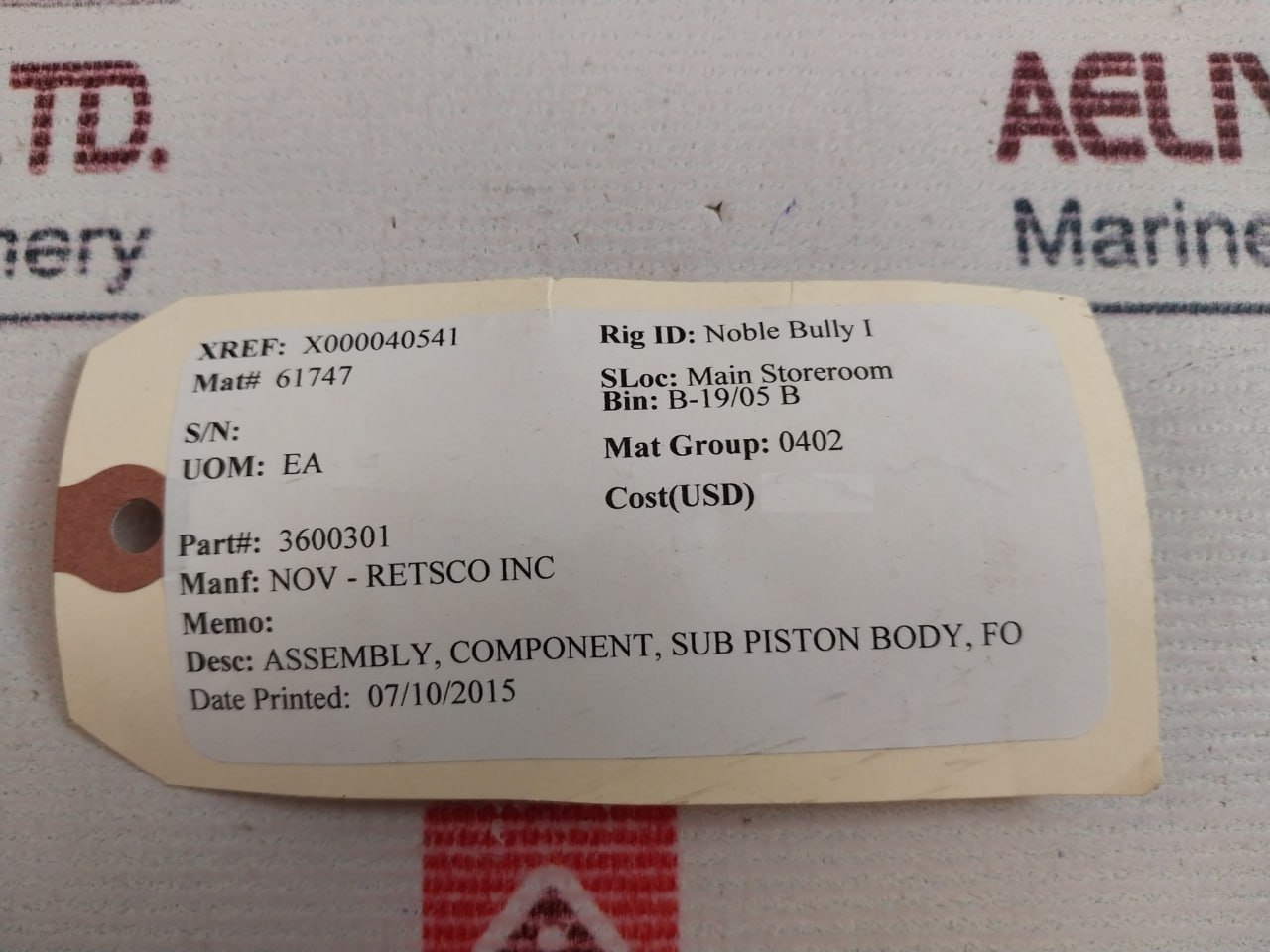 Nov 36003-01 Reset Relief Valve Piston Body Rev A - Image 8