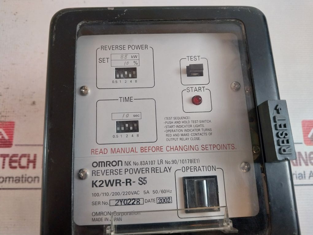 Omron K2wrrs5 Reverse Power Relay Aeliya Marine