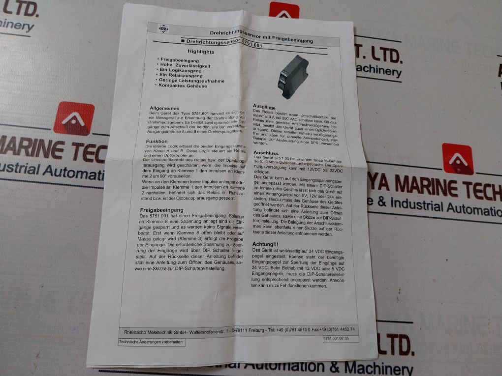 Rheintacho 5751.001 Rotational Direction Sensor With Enable Input - Image 14