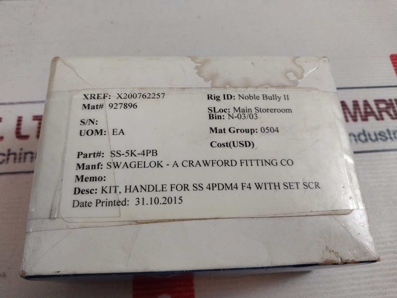 Swagelok Ss-5k-4pb Handle Kit For Ss 4pdm4 F4 With Set Scr - Image 8