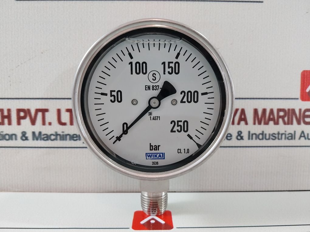 Wika En 837 1 Pressure Gauge 0 250 Bar Aeliya Marine