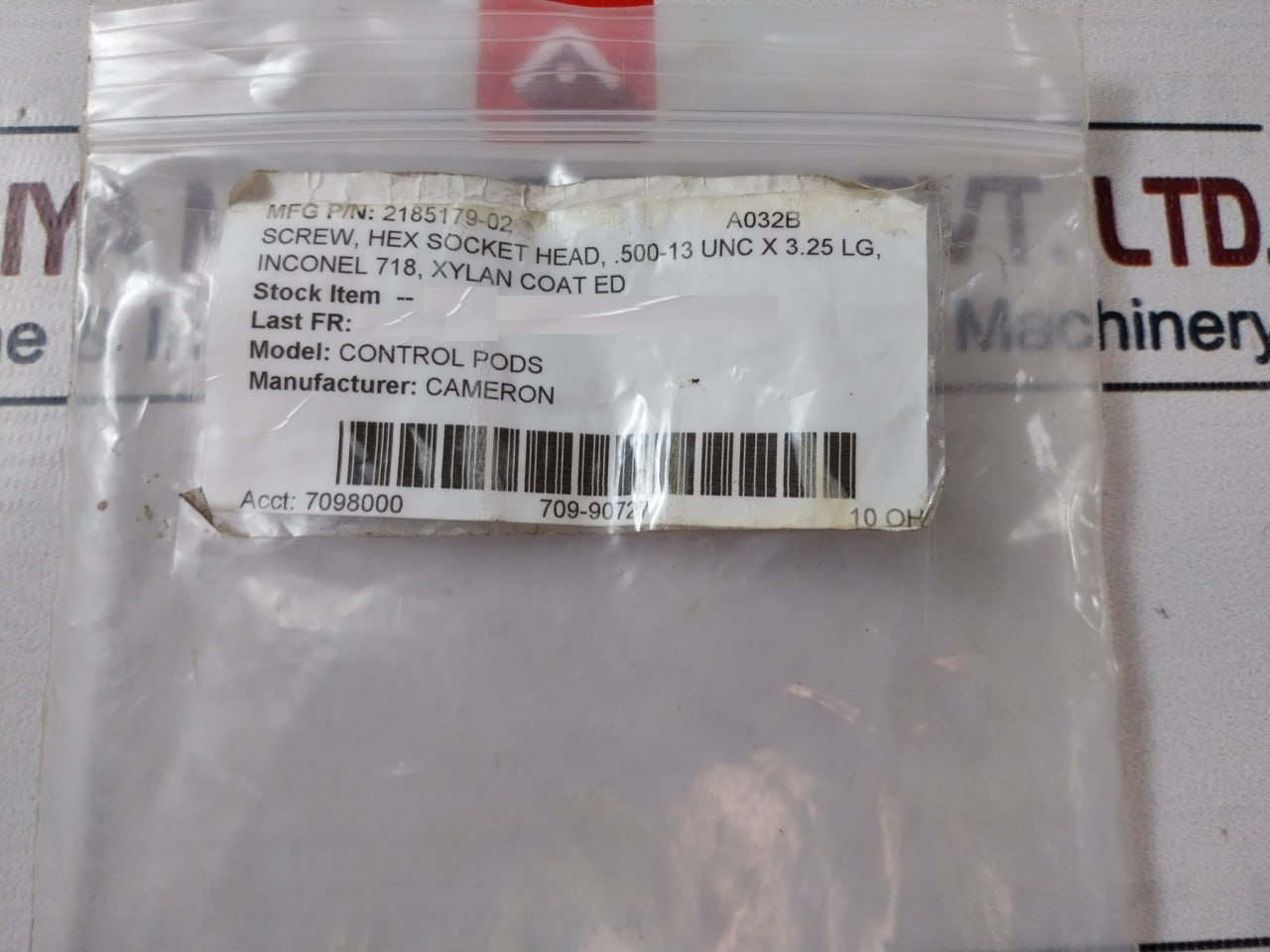 Cameron 2185179-02 Hex Socket Head Screw - Image 11