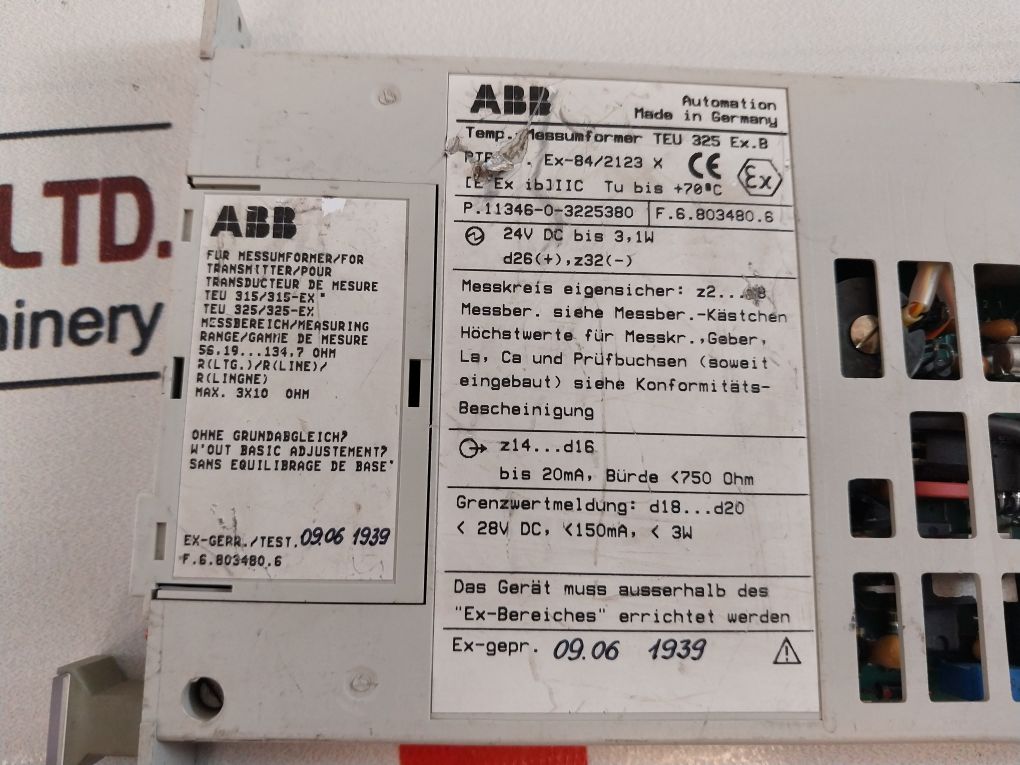 Abb Teu 325-ex Transmitter For Temperature - Aeliya Marine