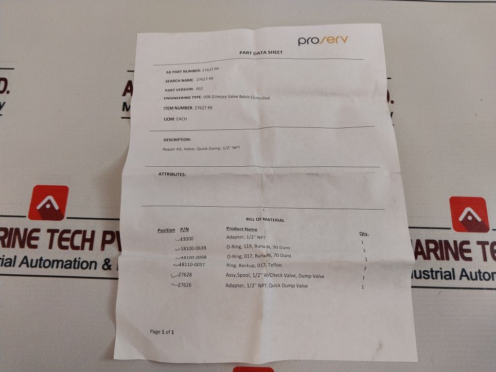 Gilmore 27627 Valve Repair Kit - Image 18