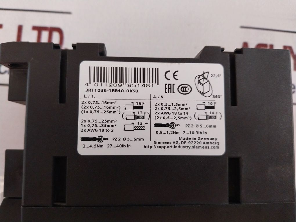 Siemens 3rt1036-1rb40-0ks0 Contactor - Image 8