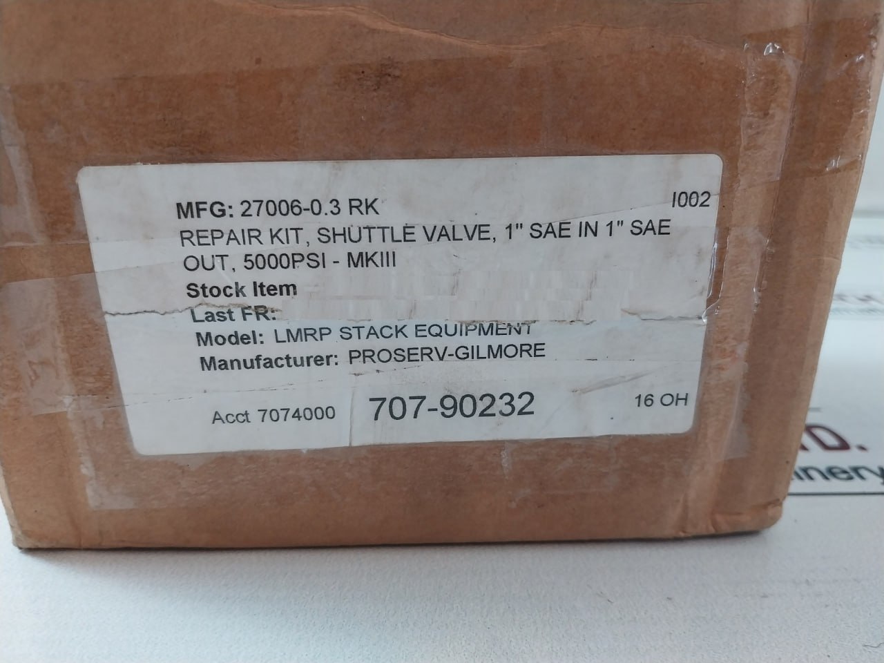 Proserv-Gilmore 27006-0.3 Rk Shuttle Valve Repair Kit - Image 20