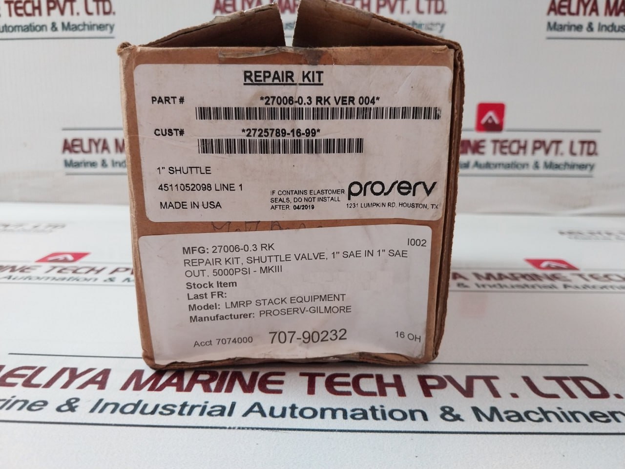 Proserv-Gilmore 27006-0.3 Rk Shuttle Valve Repair Kit - Image 21