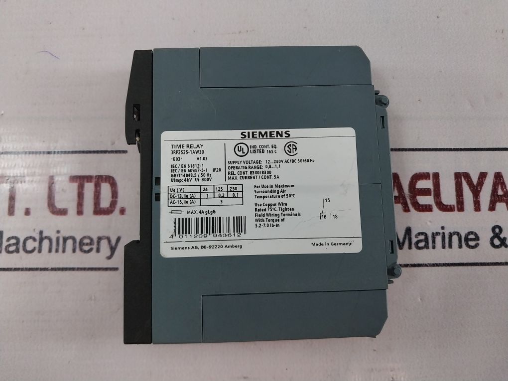 Siemens 3rp2525-1aw30 Time Relay - Aeliya Marine