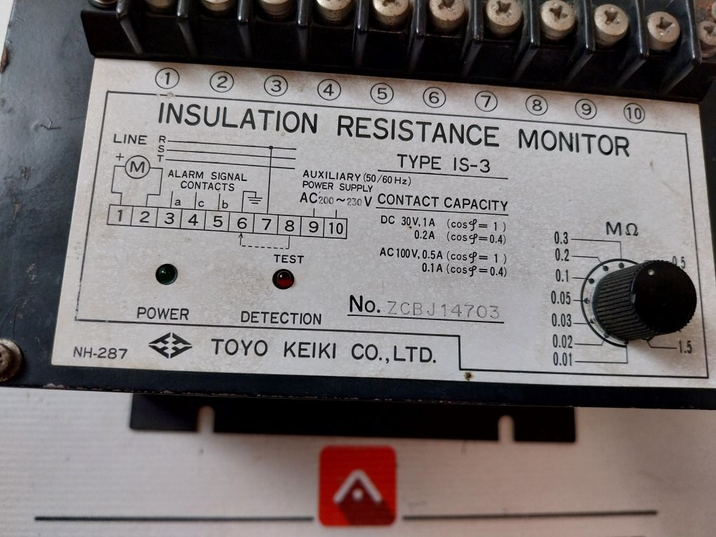 Toyo Keiki Is-3 Insulation Resistance/Monitor Power Supply - Image 6