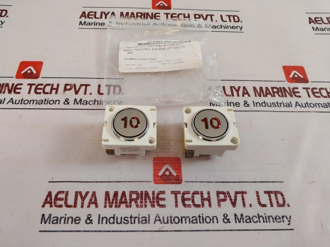 Dewhurst 10 Pax Lift Car Panel Button - Image 6