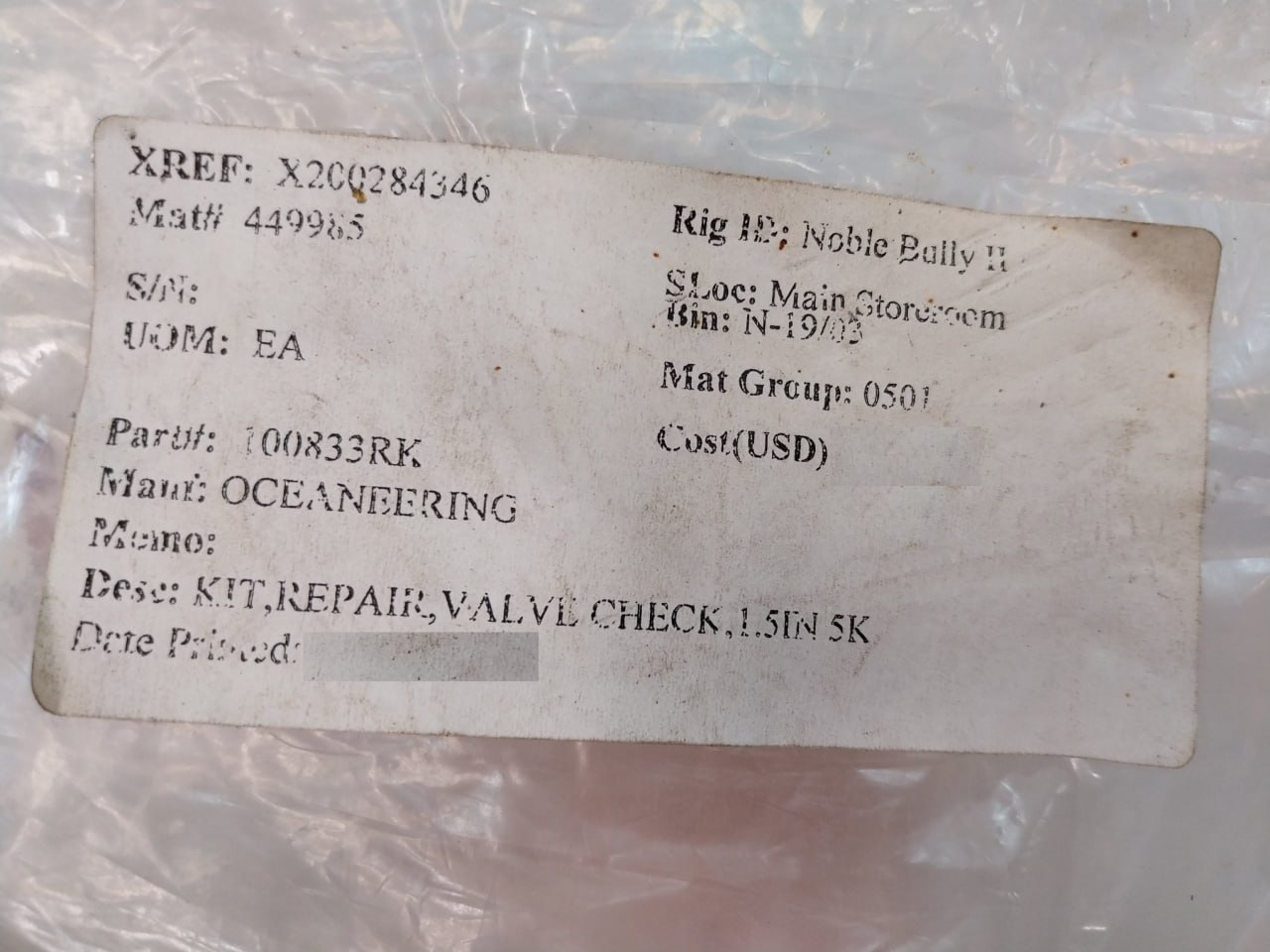 Oceaneering 100833-Rk Seal Valve Repair Kit - Image 9