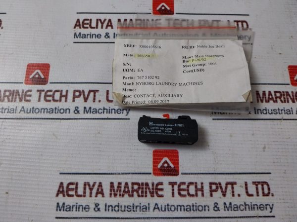 Benedikt & Jager Nyborg Laundry Hn01 Auxiliary Contact Block