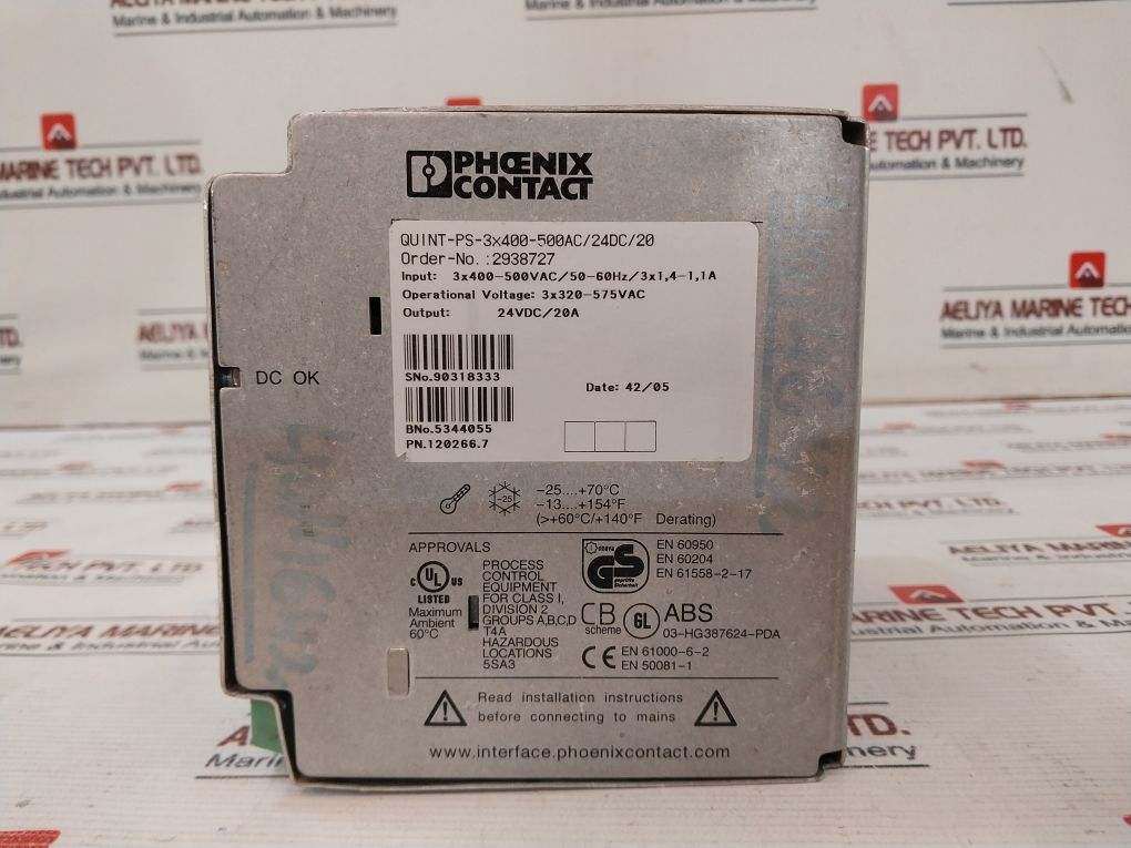 Phoenix Contact Quint-ps-3x400-500ac/24dc/20 Power Supply - Image 4