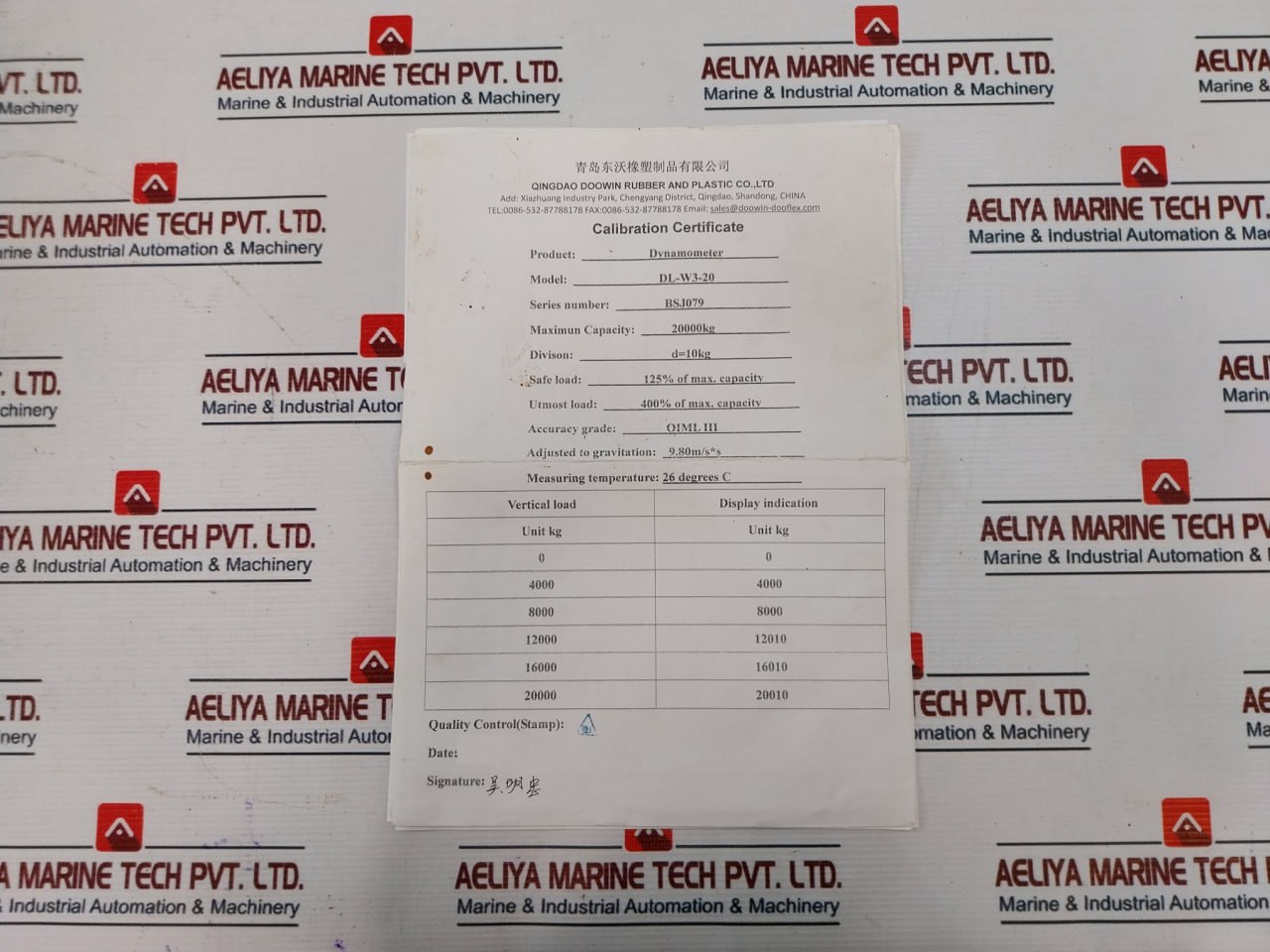 Qingdao Doowin Dl-W3-20 Dynamometer Set - Image 7