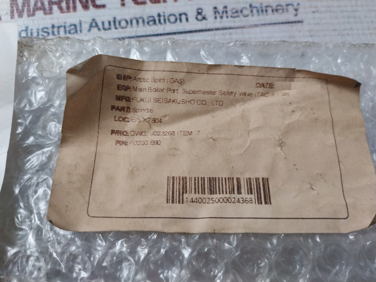 Fukui Seisakusho Sl661-C3(T) Spindle For Main Boiler Part Safety Valve - Image 7