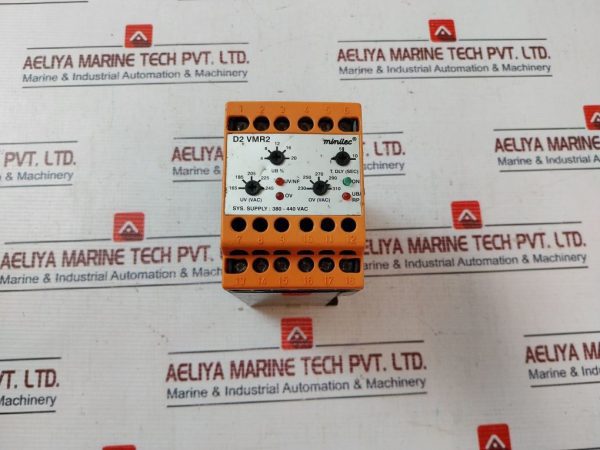 Minilec D2 Vmr2 Phase Failure Relay With Variable Under & Over Voltage Cutout (3ø-4 Wire)